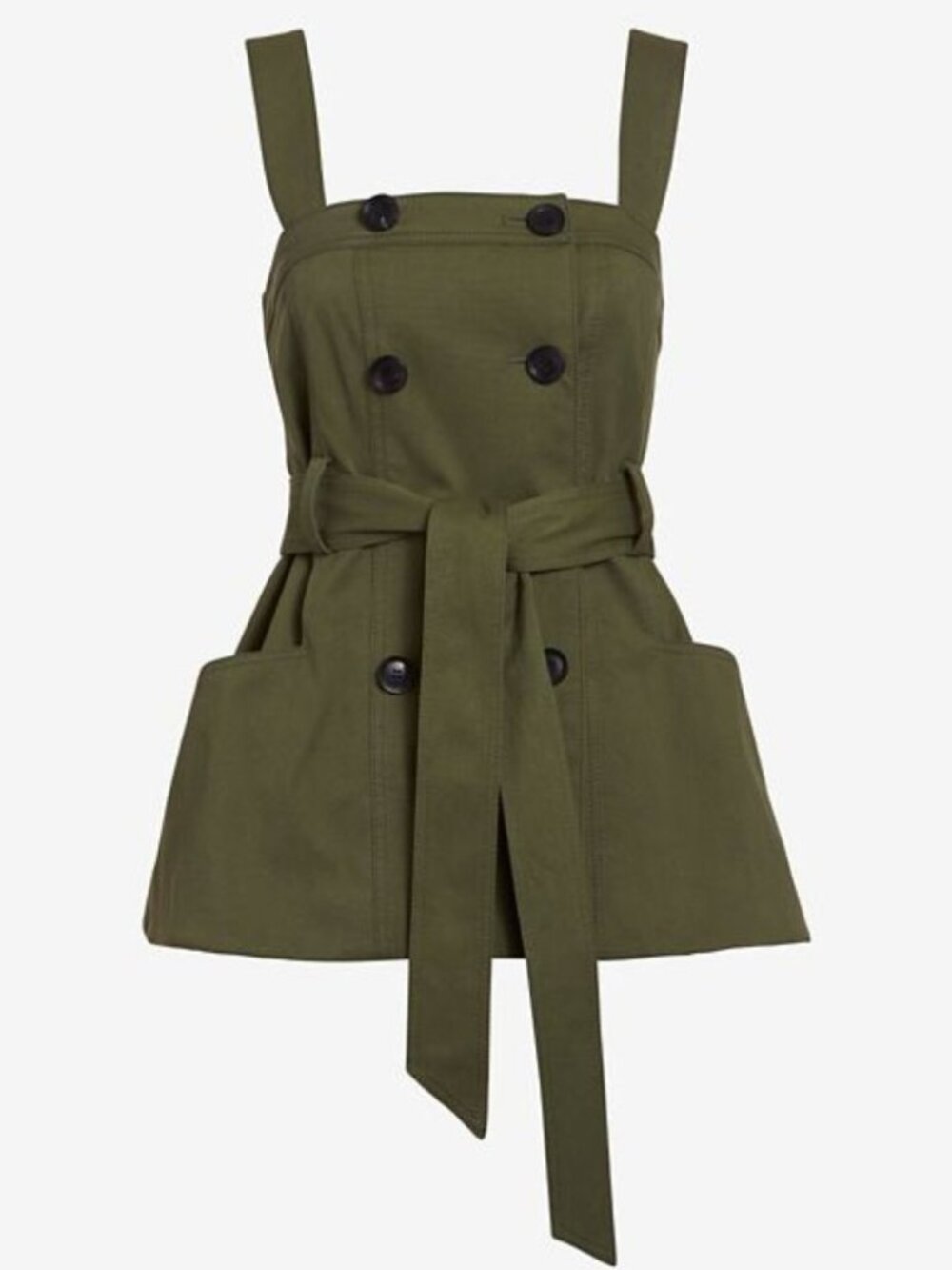 Marissa Webb Green Belt Tie Vest Trench XS